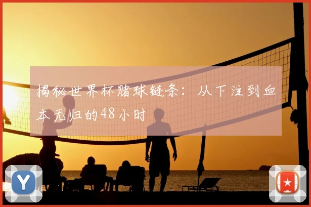 揭秘世界杯赌球链条：从下注到血本无归的48小时